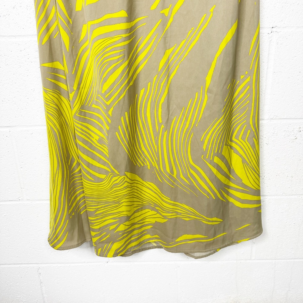 Banana Republic Halter Maxi Dress Yellow‎ Palm Print Petite 16 - Picture 9 of 10